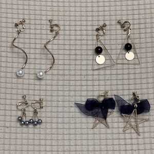4 pair of clip-on earrings